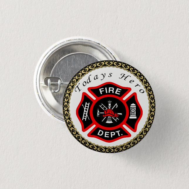 Fire Department logo Black And Red Badge (Front & Back)