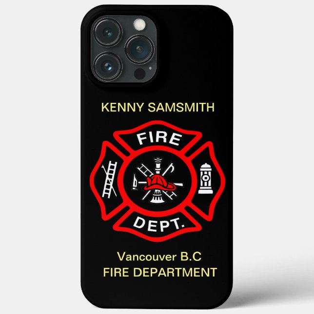 Fire Department logo Black And Red Badge11 Case-Ma Case-Mate iPhone Case (Back)