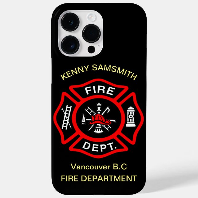 Fire Department logo Black And Red Badge11 Case-Mate iPhone Case (Back)