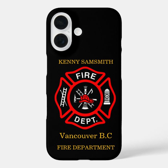 Fire Department logo Black And Red Badge11 Case-Mate iPhone Case (Back)
