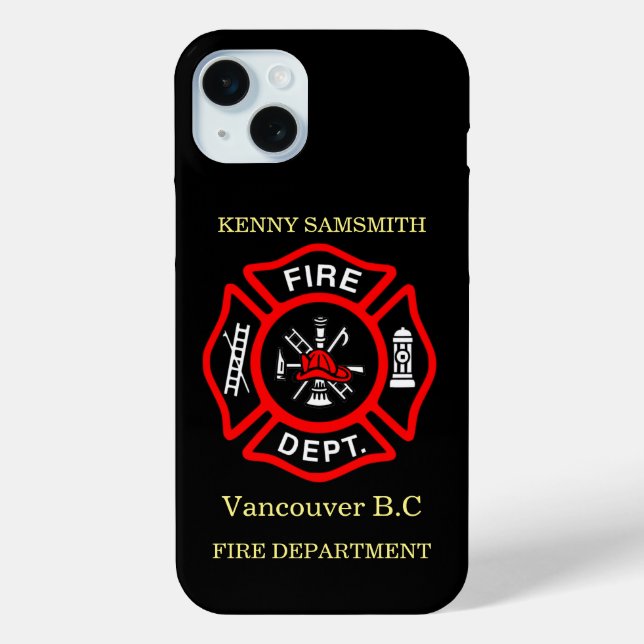 Fire Department logo Black And Red Badge11 Case-Mate iPhone Case (Back)