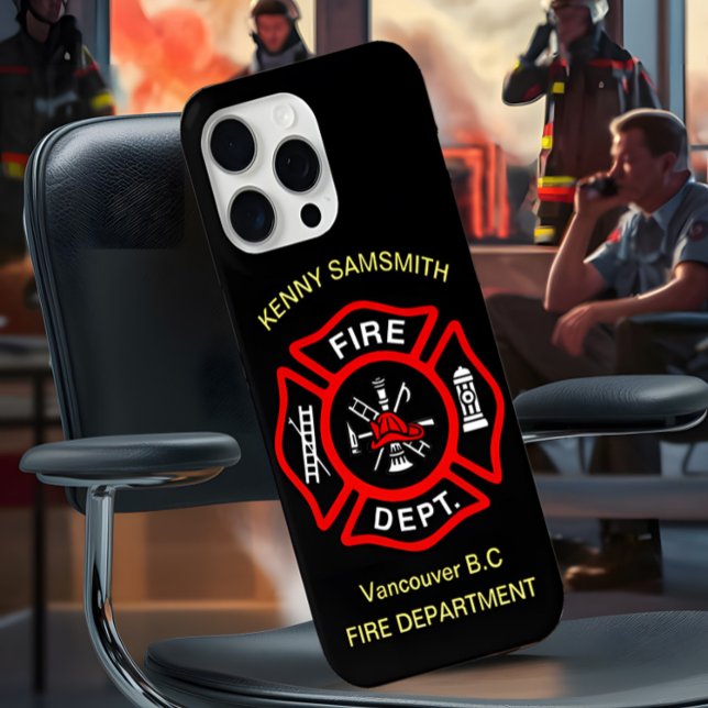 Fire Department logo Black And Red Badge11 Case-Mate iPhone Case (Creator Uploaded)