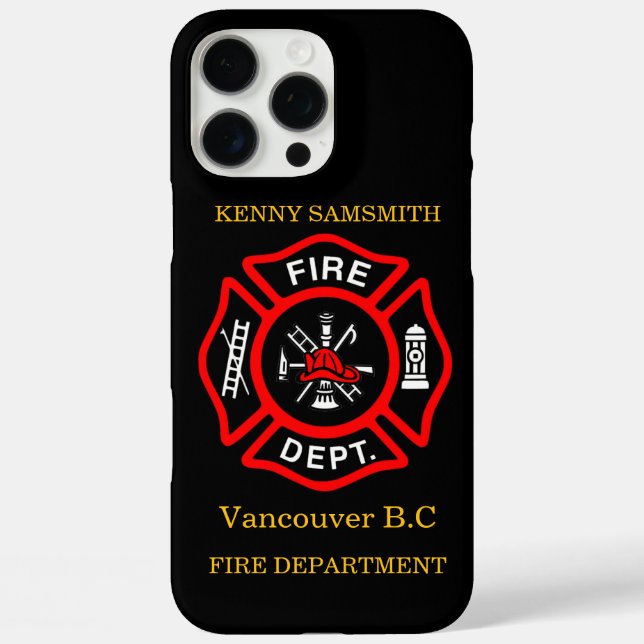 Fire Department logo Black And Red Badge11 Case-Mate iPhone Case (Back)