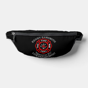 Fire Department logo Black And Red Badge Bum Bags
