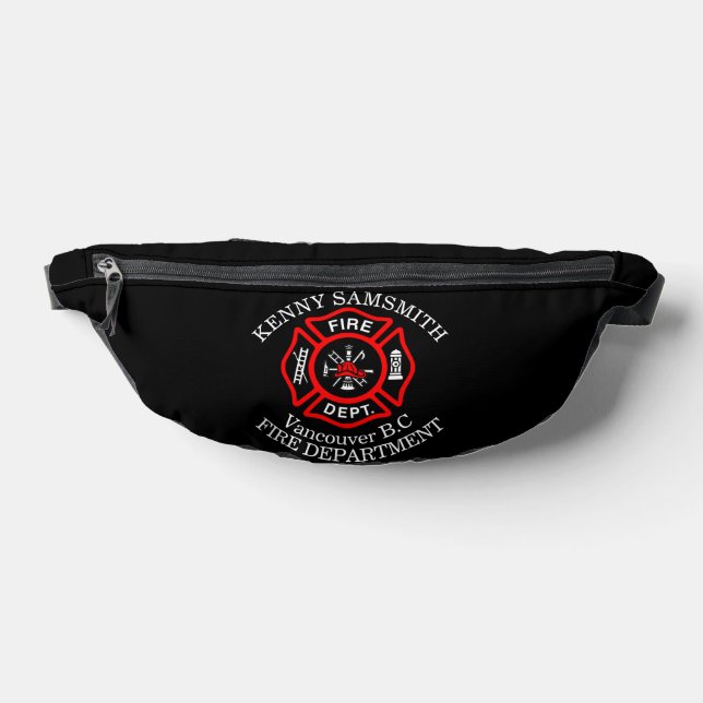 Fire Department logo Black And Red Badge Bum Bags (Lay Down)