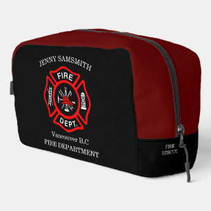 Fire Department logo Black And Red Badge Dopp Kit