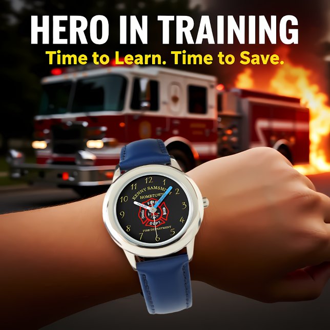 Fire Department logo Black And Red Badge Watch (Creator Uploaded)