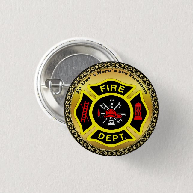 Fire Department logo Black And Yellow Badge (Front & Back)