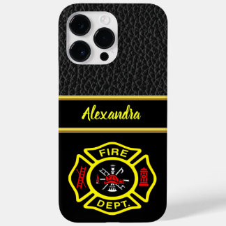 Fire Department logo Black And Yellow Badge Case-Mate iPhone 14 Pro Max Case