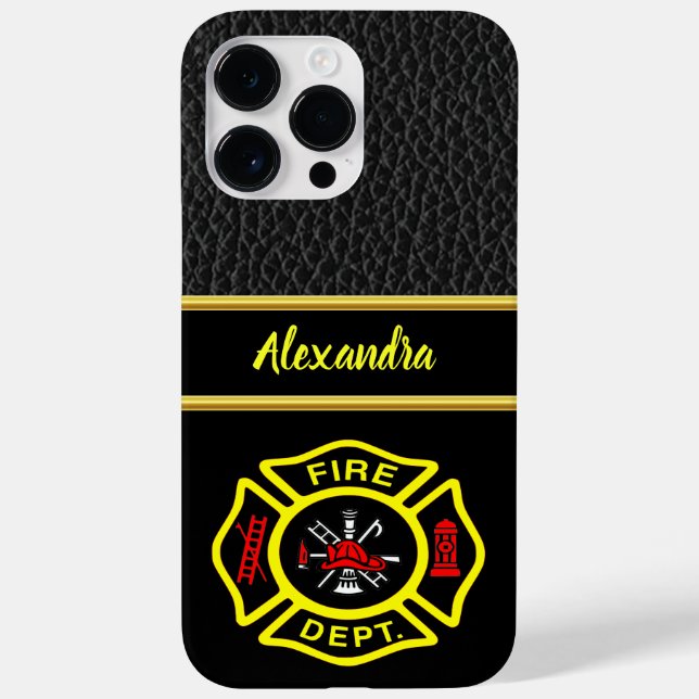 Fire Department logo Black And Yellow Badge Case-Mate iPhone Case (Back)