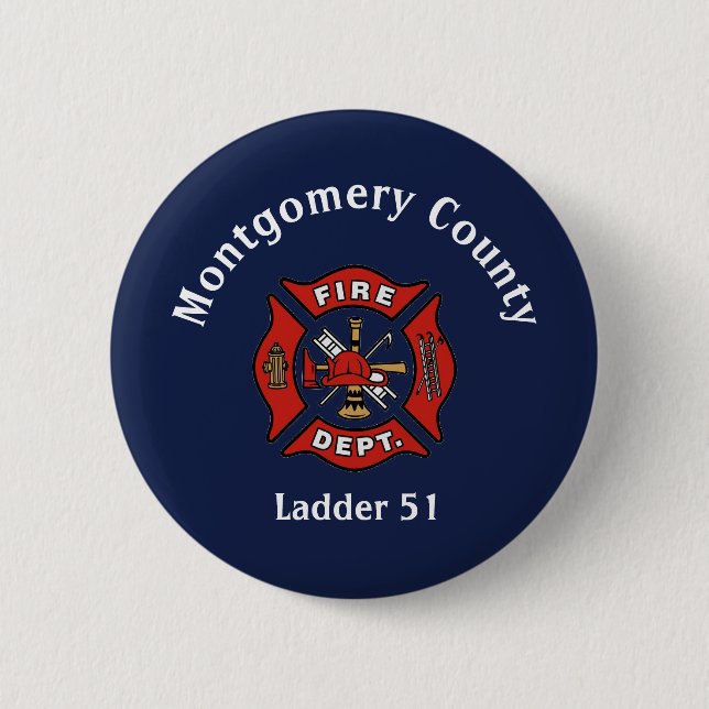 Fire Department Logo Custom   6 Cm Round Badge (Front)