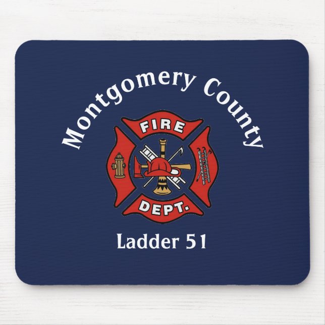 Fire Department Logo Custom Mouse Mat (Front)