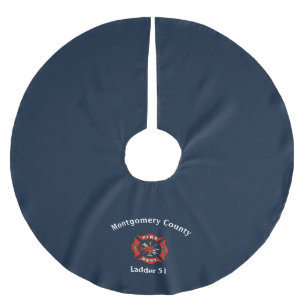 Fire Department Logo Customisable Brushed Polyester Tree Skirt