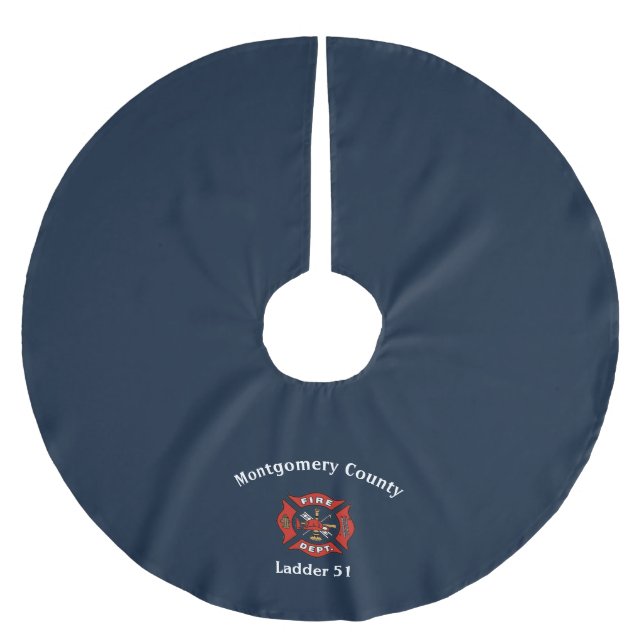 Fire Department Logo Customisable Brushed Polyester Tree Skirt (Front)