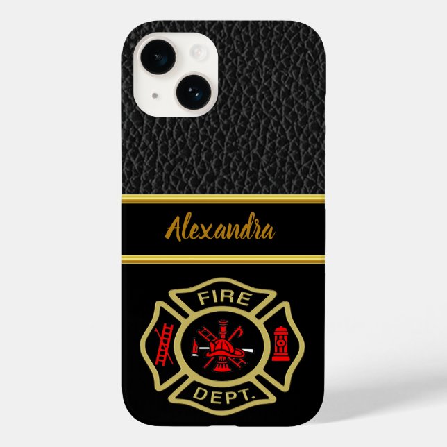 Fire Department logo Gold And Back Badge gold  Case-Mate iPhone Case (Back)