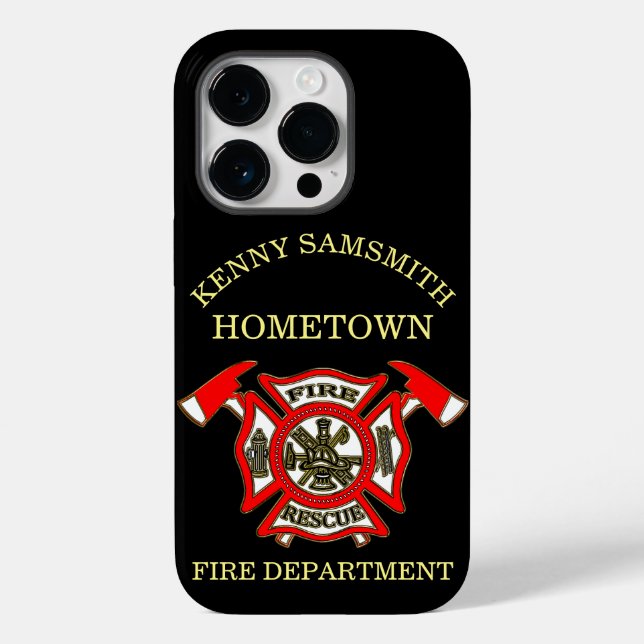 Fire Department logo Gold And Red Badge Case-Mate iPhone Case (Back)