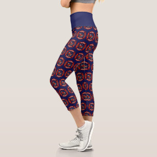 Fire Department Logo Pattern Capri Leggings