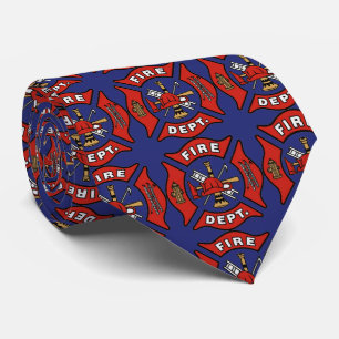Fire Department Logo Pattern Tie