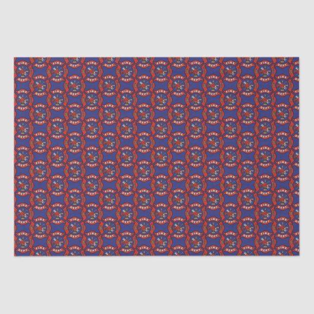 Fire Department Logo Pattern Tissue Paper (Front)