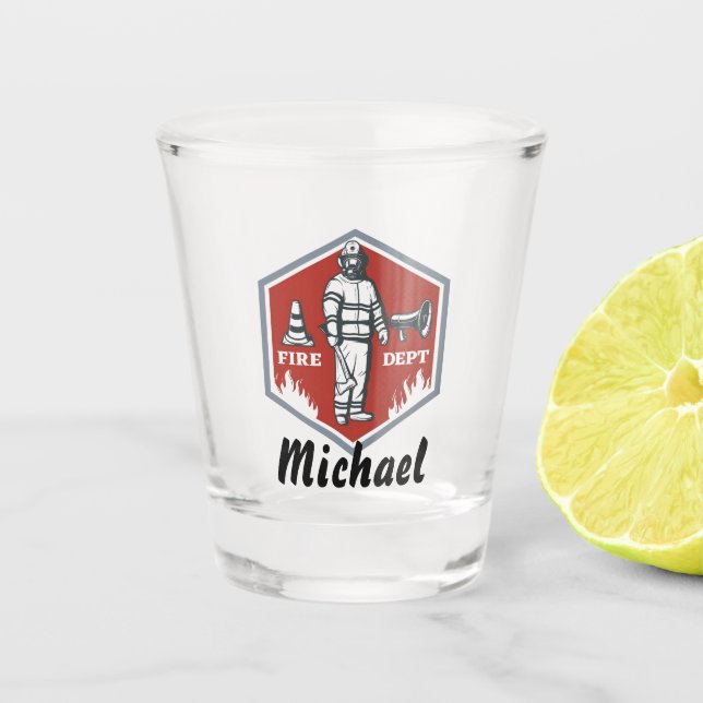 Fire Department Logo Shot Glass (Front)
