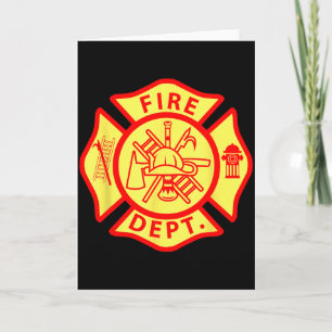 Fire Department Logo Uniform Fireman Symbol Firefi Card