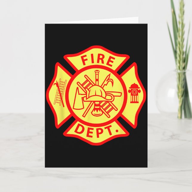 Fire Department Logo Uniform Fireman Symbol Firefi Card (Front)