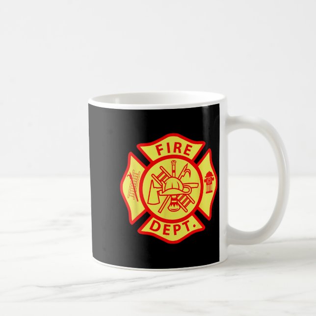 Fire Department Logo Uniform Fireman Symbol Firefi Coffee Mug (Right)