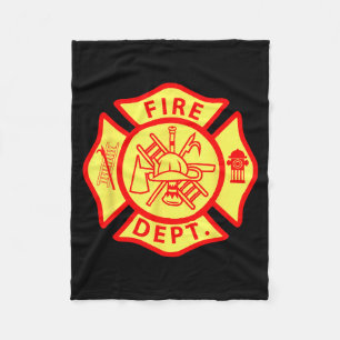 Fire Department Logo Uniform Fireman Symbol Firefi Fleece Blanket