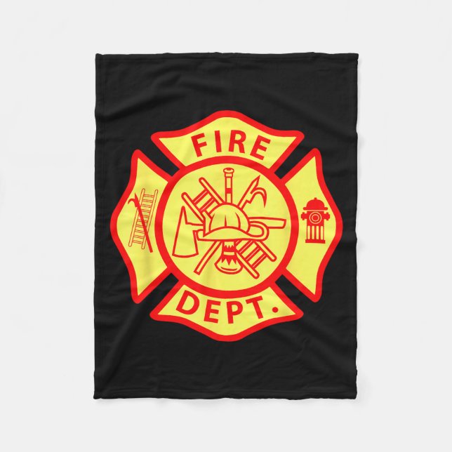 Fire Department Logo Uniform Fireman Symbol Firefi Fleece Blanket (Front)