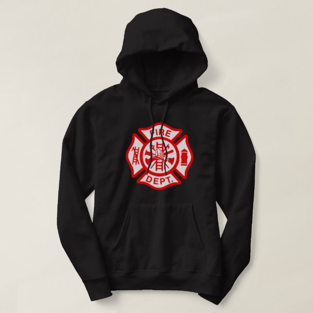 Fire Department Logo Uniform Fireman Symbol Firefi Hoodie (Design Front)
