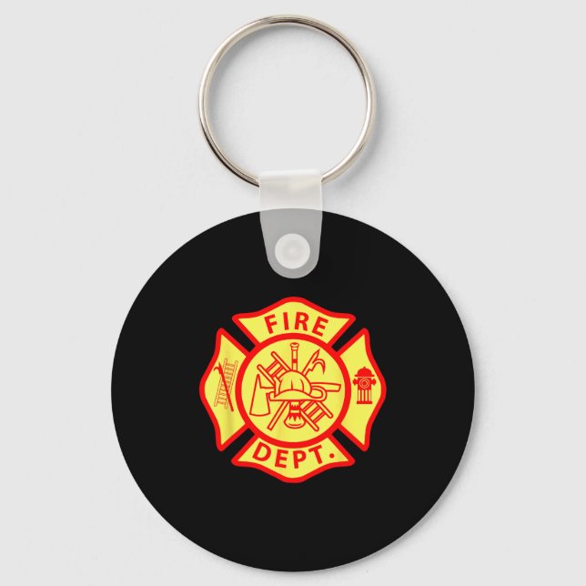 Fire Department Logo Uniform Fireman Symbol Firefi Key Ring (Front)