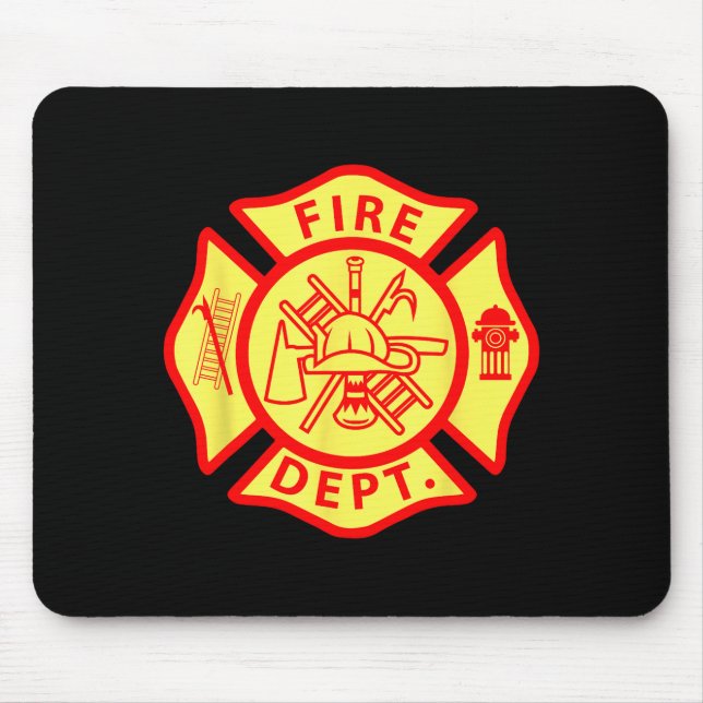 Fire Department Logo Uniform Fireman Symbol Firefi Mouse Mat (Front)