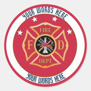 Fire Department Maltese Cross Custom Sticker
