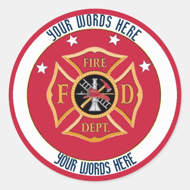 Fire Department Maltese Cross Custom Sticker (Front)