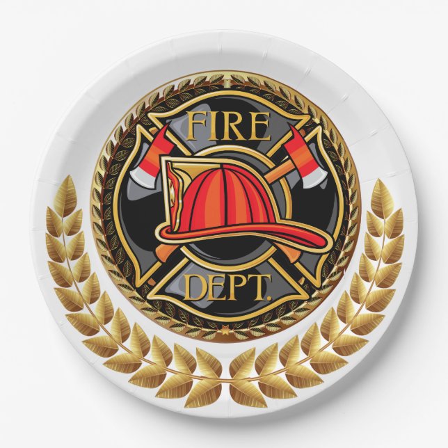 Fire Department Party Goods Paper Plate (Front)