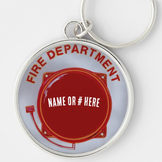 Fire Department Personalised Keychain (Front)