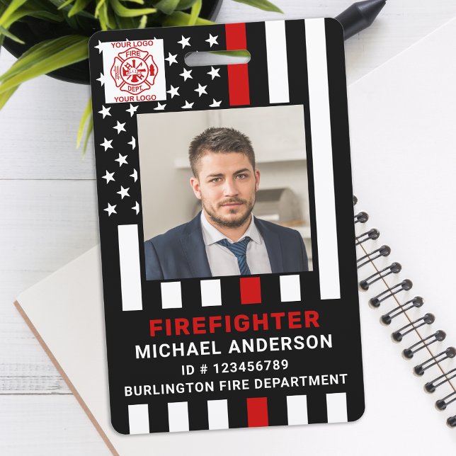 Fire Department Personalised Photo Firefighter ID Badge (Creator Uploaded)