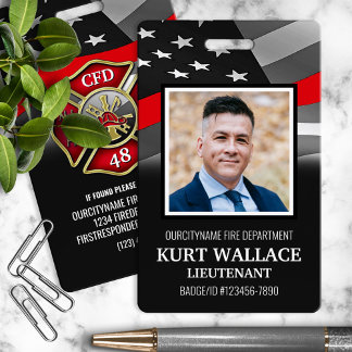 Fire Department Photo Firefighter ID Badge