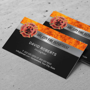 Fire Department Professional Firefighter Business Card