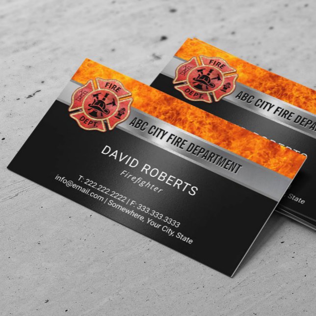 Fire Department Professional Firefighter Business Card (Creator Uploaded)