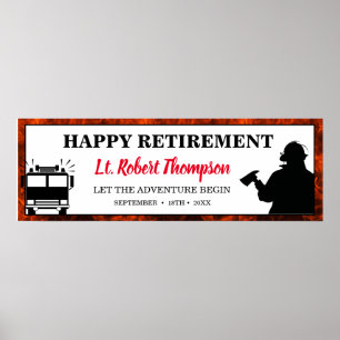 Fire Department Retirement Personalised Poster