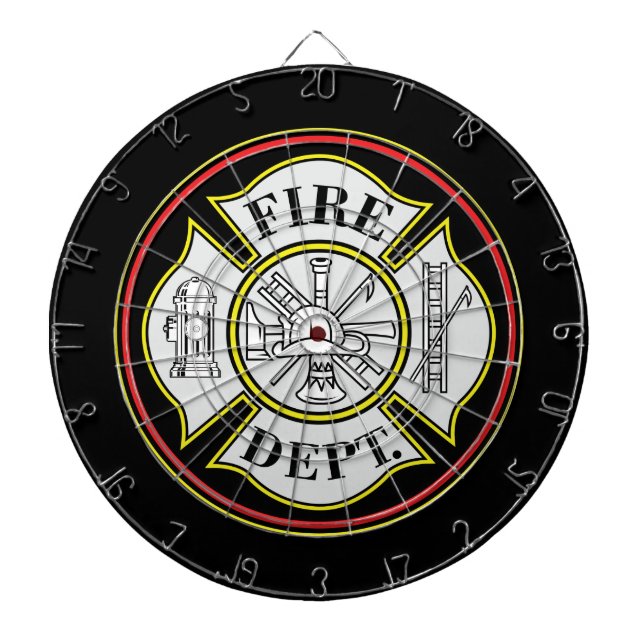 Fire Department Round Badge Dartboard (Front)