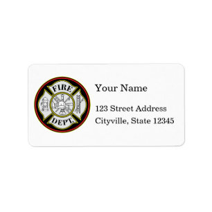 Fire Department Round Badge Label