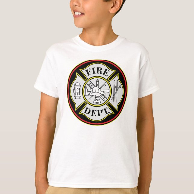 Fire Department Round Badge T-Shirt (Front)