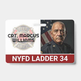 Fire Department   Senior Rank Member ID Badge