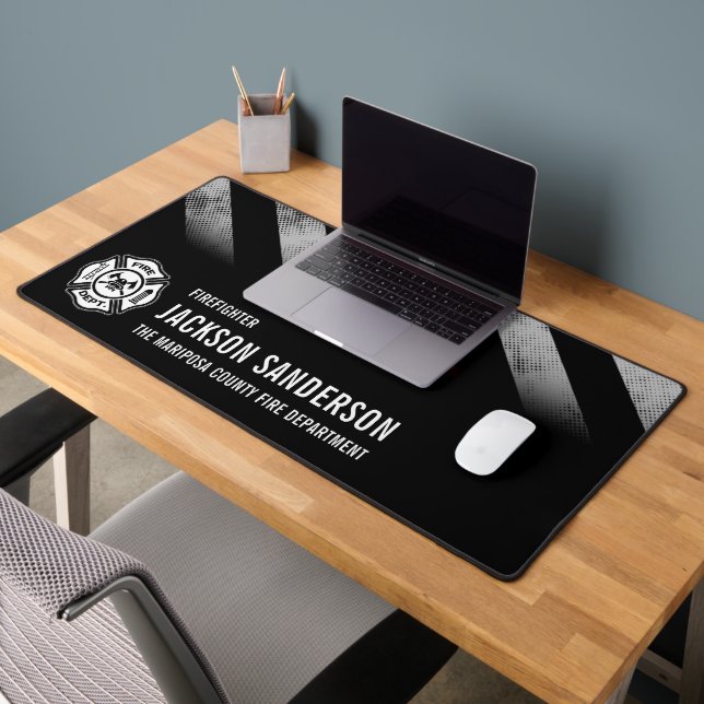 Fire Department Thin Red Line Logo Firefighter Desk Mat (Office 2)