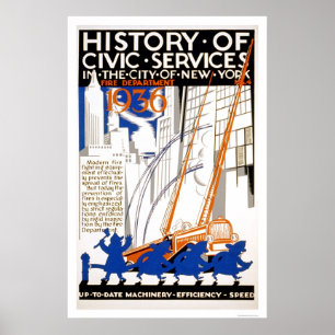 Fire Department Truck NYC 1936 WPA Poster