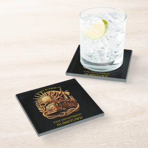 Fire Departments Badge Of Everyday Heroes Glass Coaster