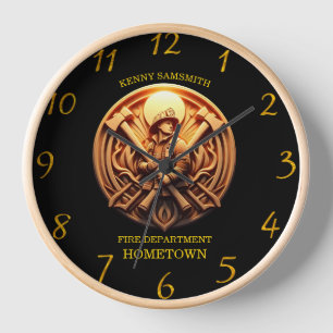 Fire Departments Badge symbolising bravery Clock