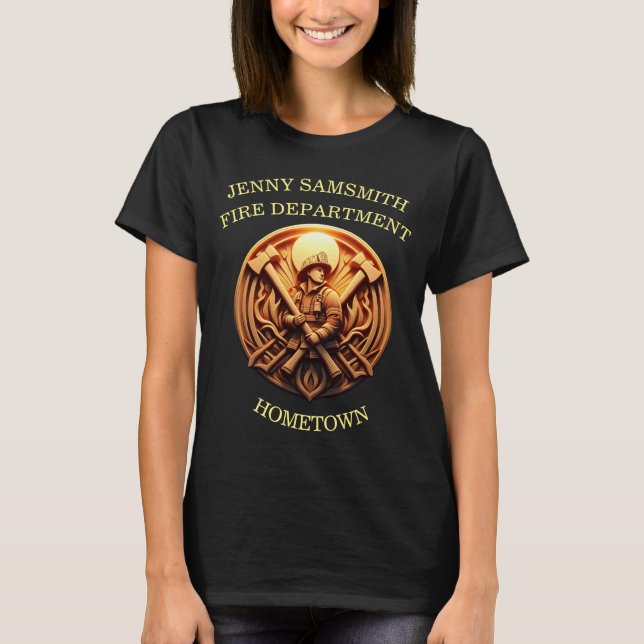 Fire Departments Badge symbolising bravery T-Shirt (Front)